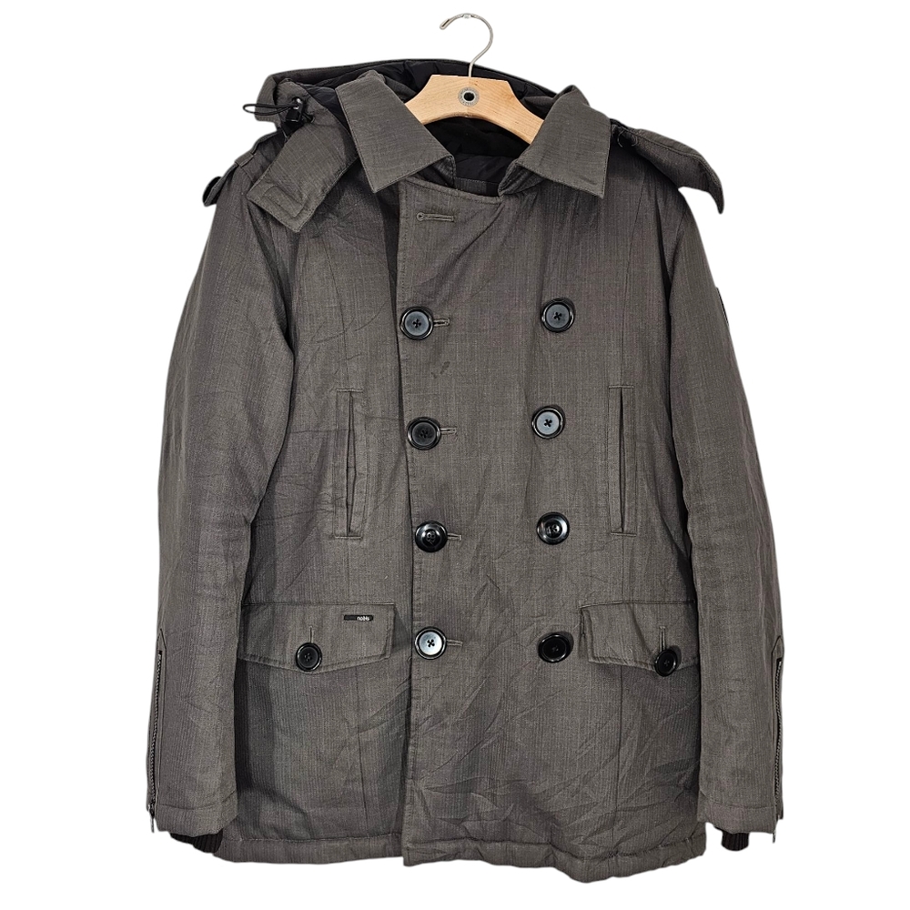 Nobis Duck Down, Kato Men's Grey Peacoat Jacket Size XS, canada goos/Nobies